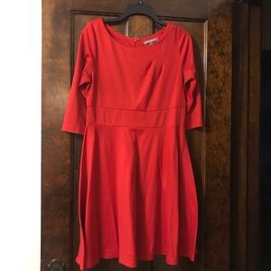Red Cotton swing dress